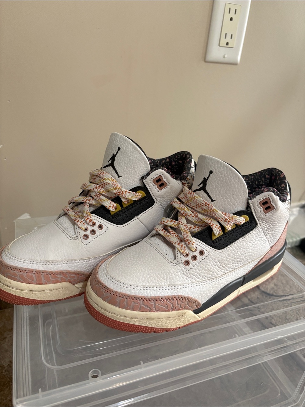 Jordan Kids White Pink & Black Retro Low Top Sneakers